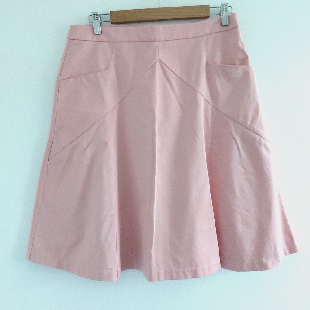 Express Design Studio Skirt Size 8 Vintage Pastel Pink Pockets Flare Western